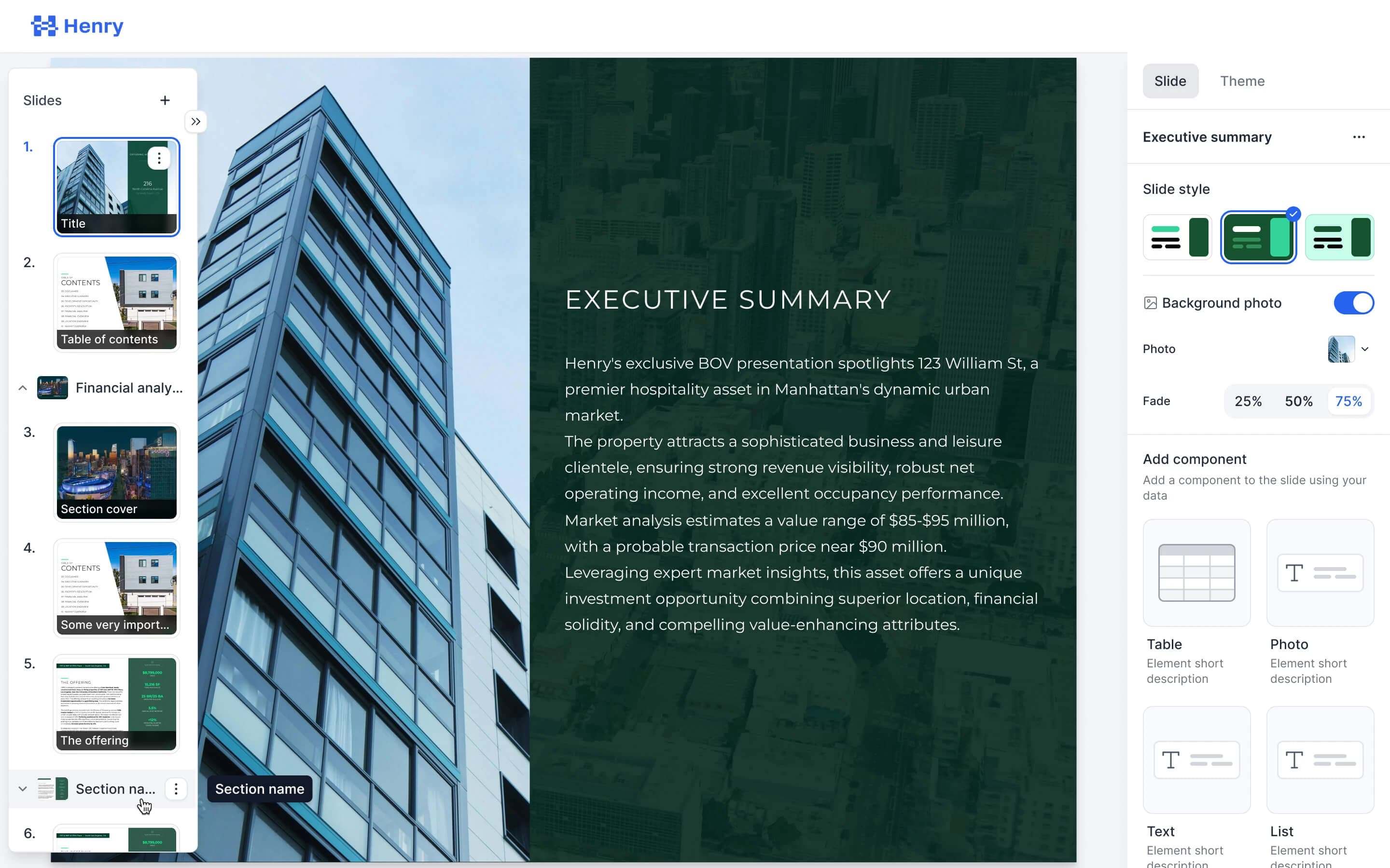 Henry — AI Pitch Decks