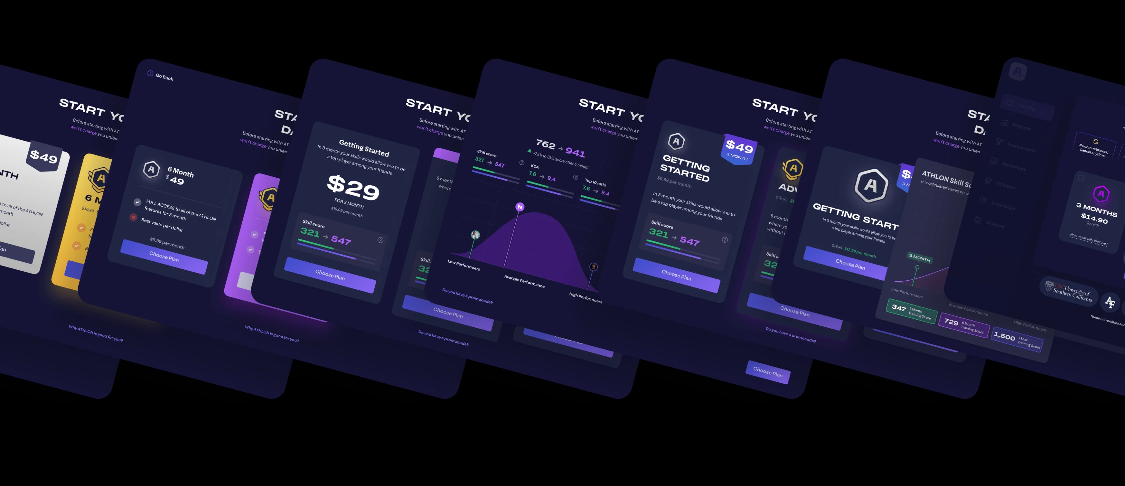 Pricing page iterations